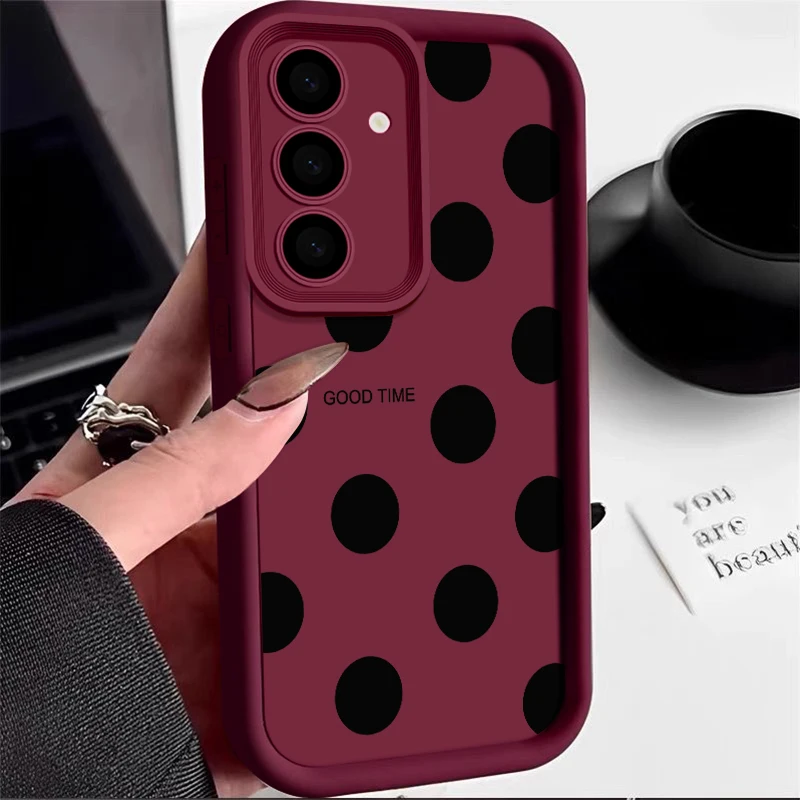 Chic Black Polka Dot Silicone Phone Case
