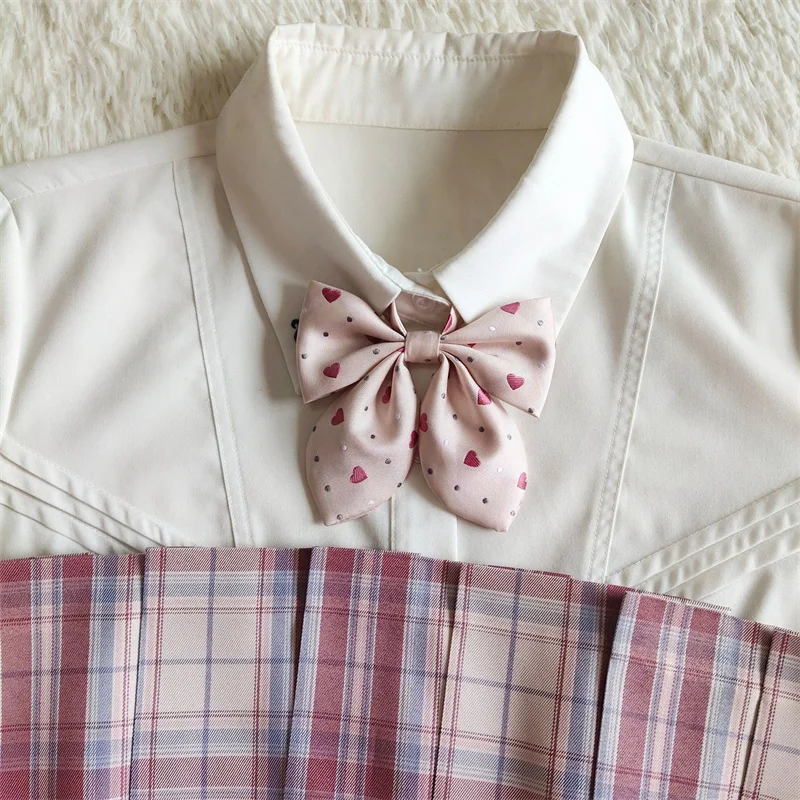 1Pc New Heart Bowtie for Baby Girls Adjustable Polyester Bow Ties Cravats Jacquard Girls Bowties JK Tie Banquet Kids Accessories
