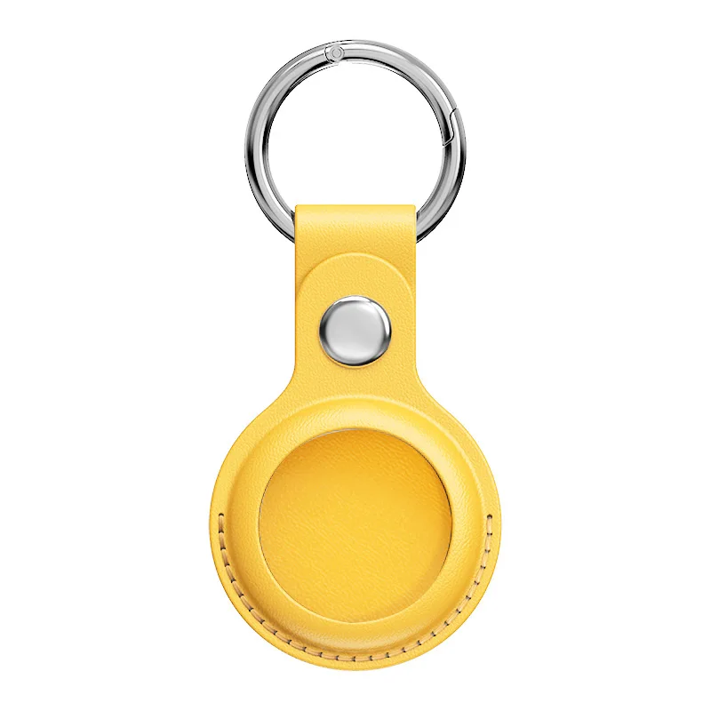 Leather Keychain for Apple Airtags Case protector Cover Bumper Shell Tracker Anti-scratch Air Tag Key Ring Holder Accessories