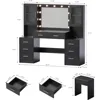 Makeup Vanity Desk with Mirror and Lights, Makeup Vanity with Lights & Charging Station, Dressing Table Vanity Set Table 3