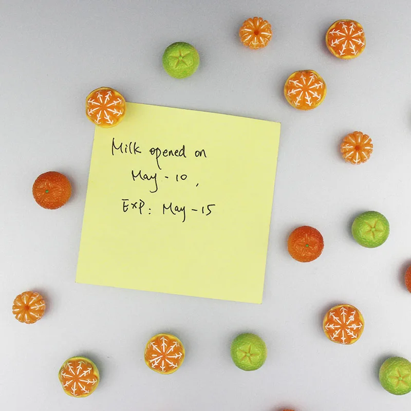 Set of 5 Orange Fridge Magnets - Fun and Creative Home DIY Decor Stickers