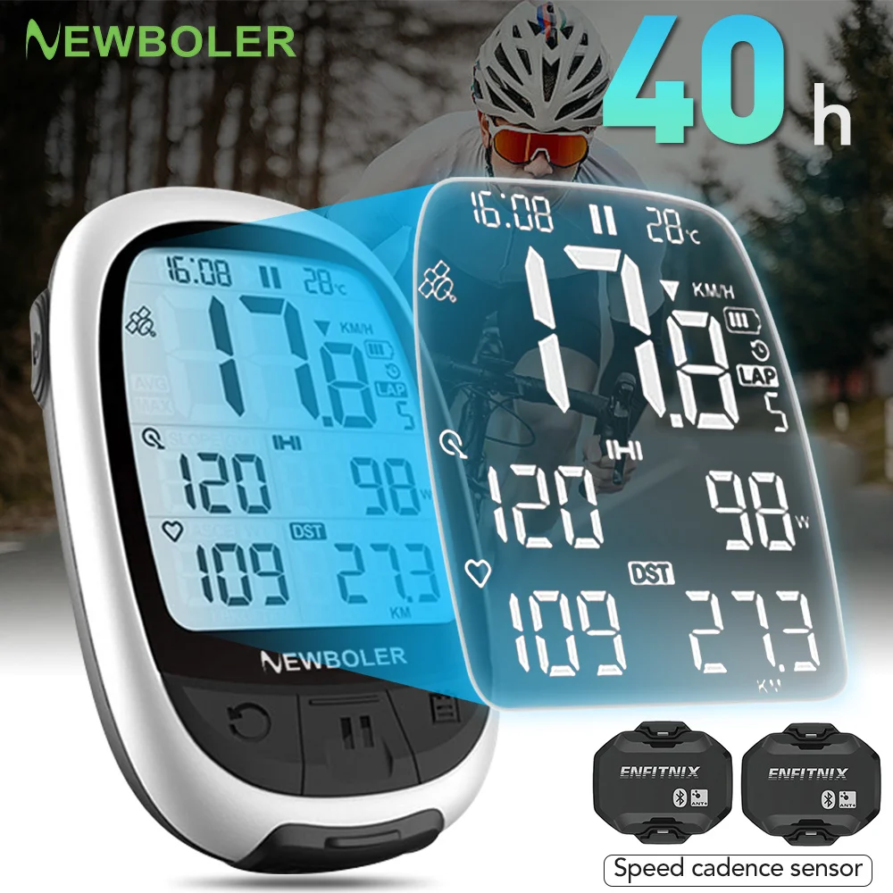 

NEWBOLER NEW Bike Computer Wireless GPS Speedometer Waterproof Road Bike MTB Bicycle Bluetooth ANT+ with Cadence Cycling Compute