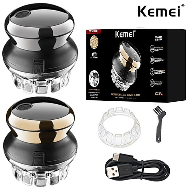 

Kemei 887 UFO Electric Even Cut Rotary Hair Trimmer For Men Washable Rechargeable Hair Clipper Self-Haircut Shortcut Kit For Men