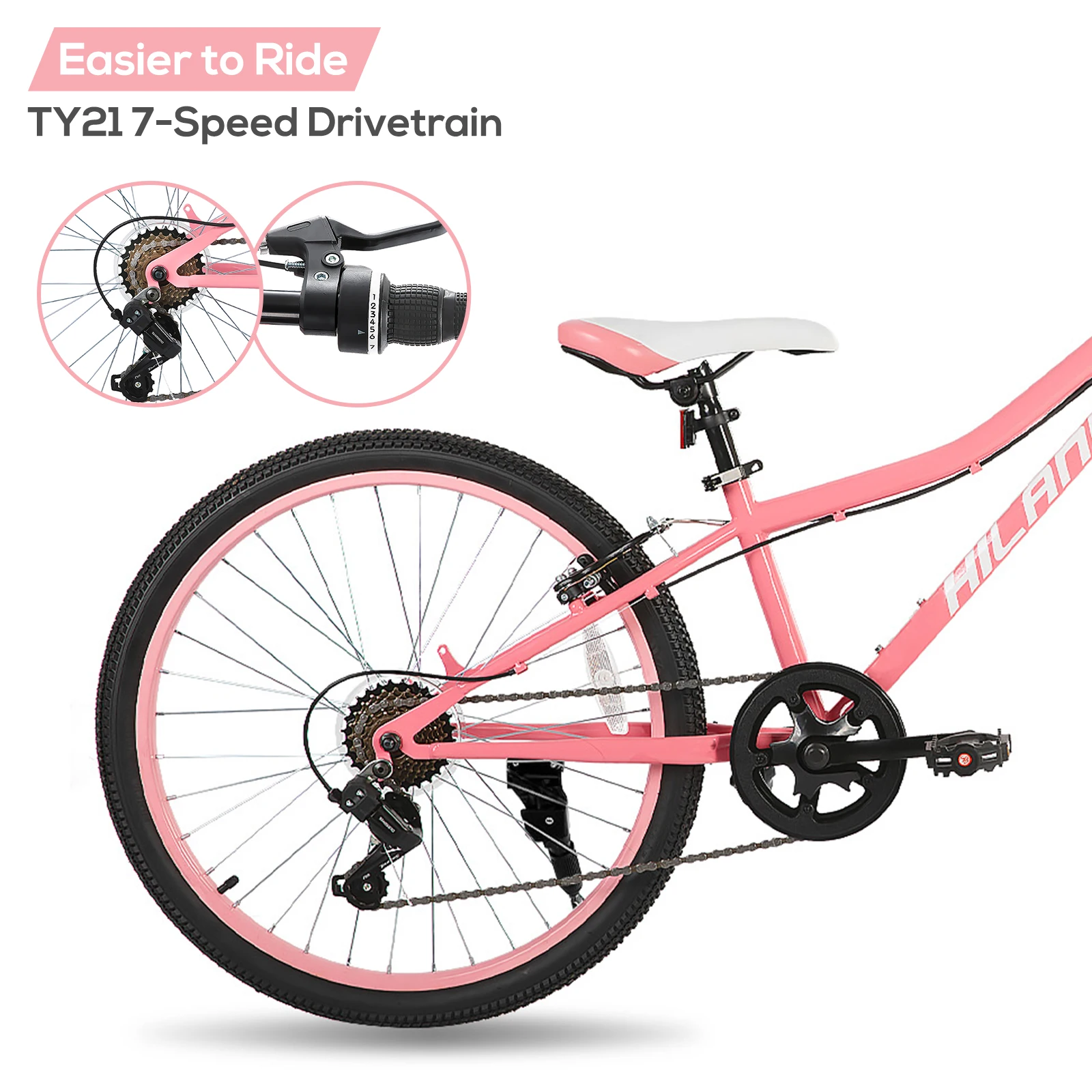 24 Inch Mountain Bike for Kids Age 7 5