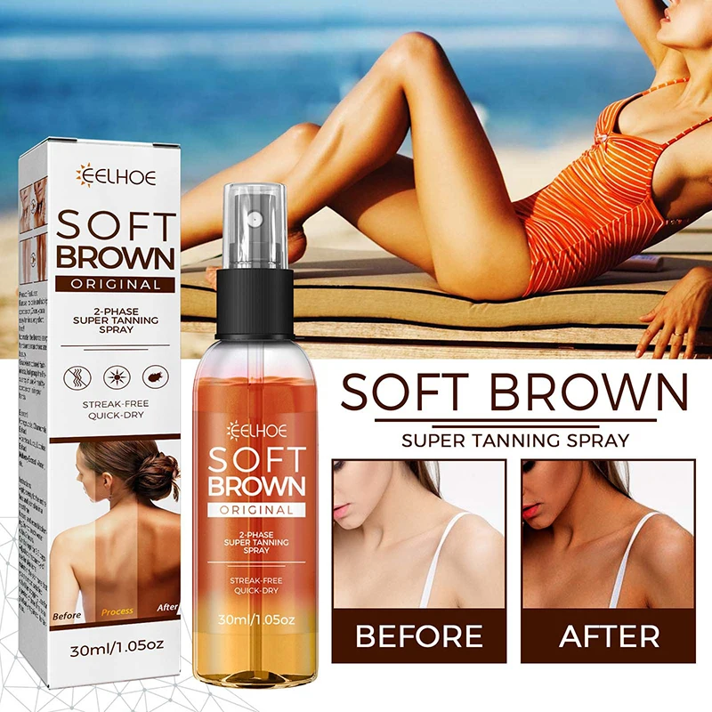 

Summer Body Bronzer Self-Tanning Spray Beach Sexy Solarium Suntan Skin Lasting Long Brown Lotion Protection Tan Shine Natural