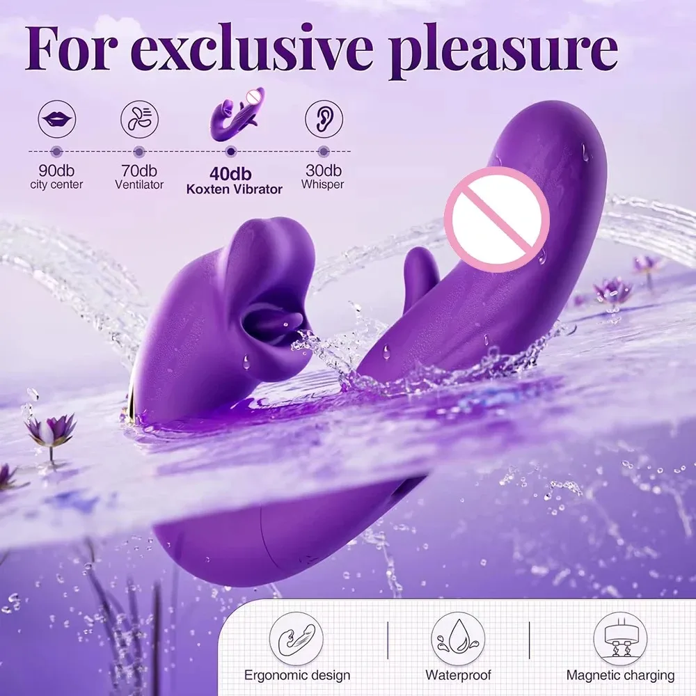 Flapping Dildo Vibrator for Women Tongue Lips Licking Clit Clitoral Sucker Vagina Stimulator G Spot Vibrators Adult Female Goods