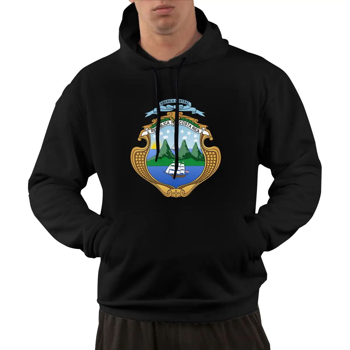 

95% Cotton Emblem Of Costa Rica Country Flag Warm Winter Pullover Hoodie Men Women Unisex Hip Hop Style Sweatshirt