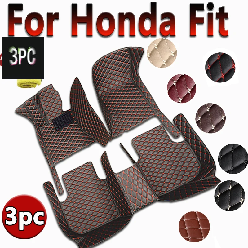 Tappetini Auto Per Honda Fit Jazz Gk3 4 5 6 7 2014 ~ 2020 Tappetino Tappeto In Pelle Di Lusso Parti Interne Accessori Auto Gh7 Gp5 6