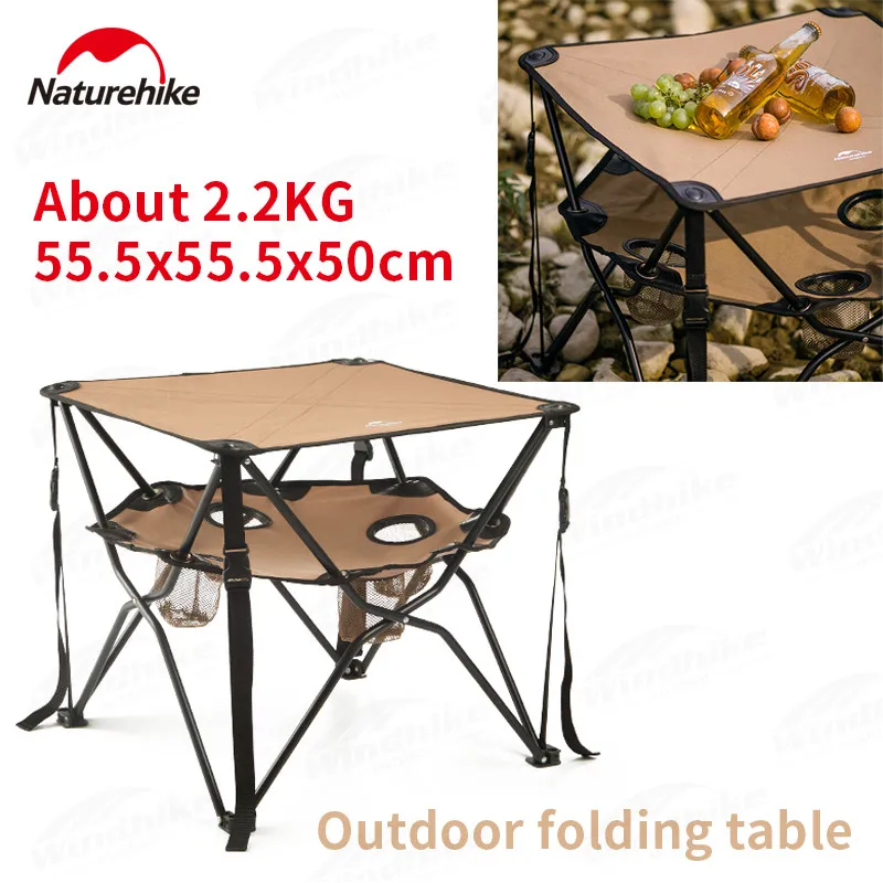 

Naturehike 2.2kg Outdoor Ultralight Camping Table Portable Folding Oxford Cloth 2-Layered Picnic Table With Mesh Bag Furniture