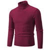 New Men's High Neck Sweater Solid Color Pullover Knitted Warm Casual Turtleneck Sweatwear Woolen Mens Winter Outdoor Tops 5