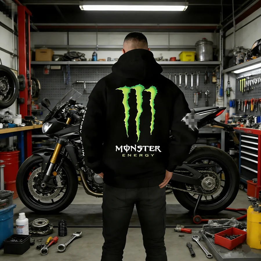 Monster Energy Hoodies – Charcoal Gray Streetwear Pullover For Men & Women
