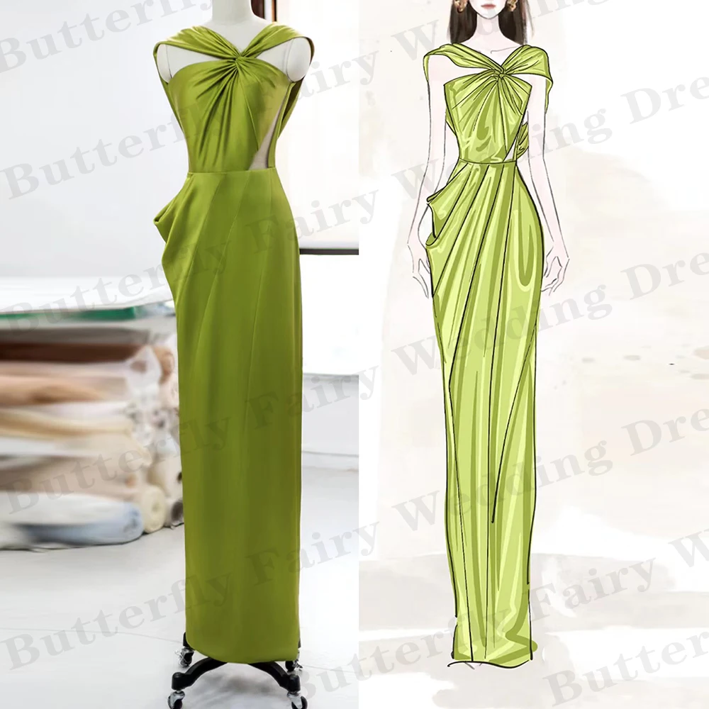 

Женское вечернее платье-русалка, элегантное платье с открытой спиной и открытыми плечами, без рукавов, лето 2024