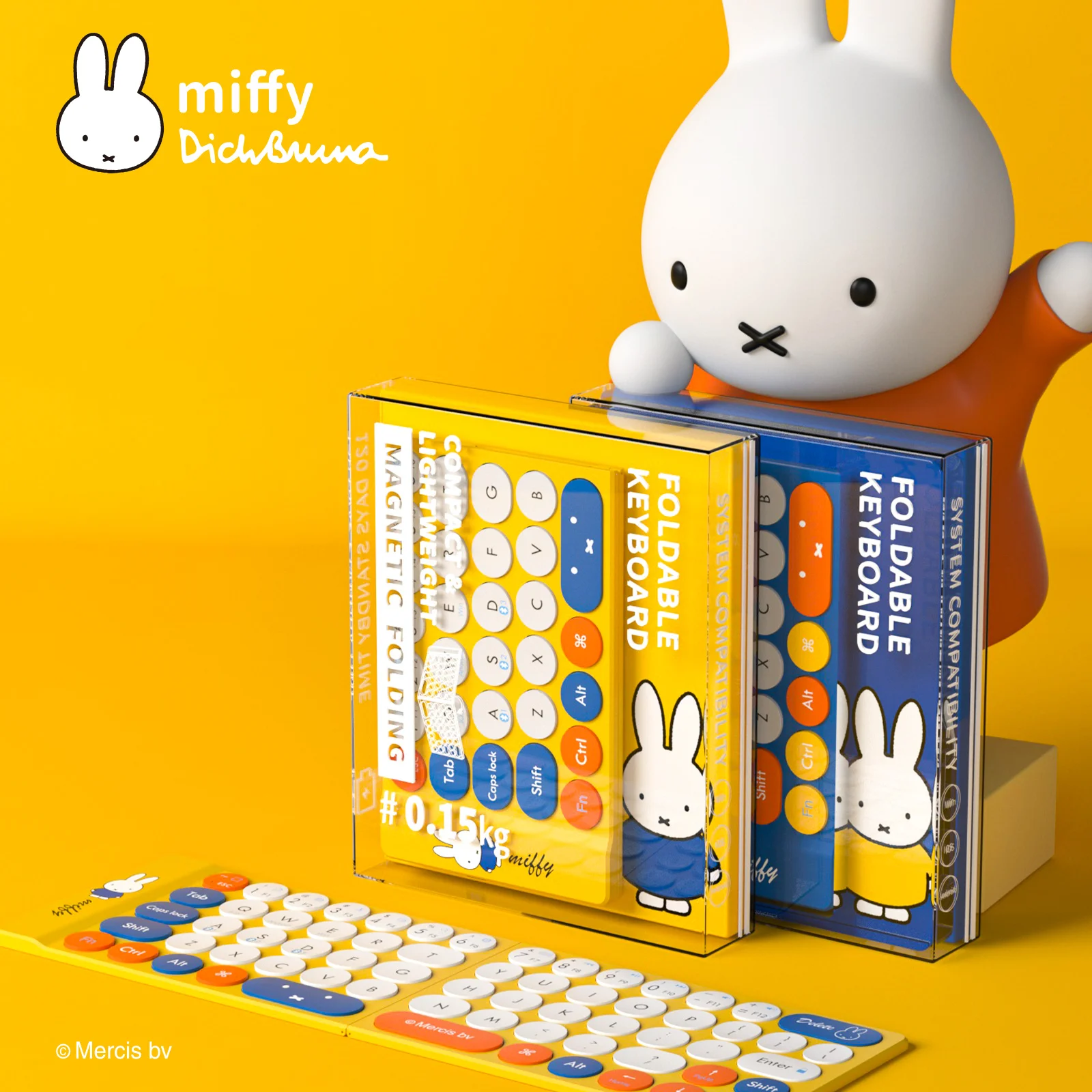 Miffy X MIPOW Mini Foldable Keyboard Wireless Keyboard iPhone Slim Wireless Bluetooth Ipad Keyboard IOS Foldable Keyboard Blueto