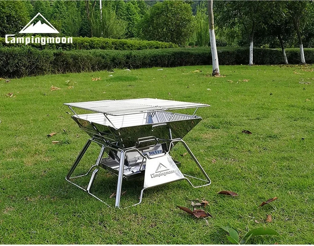Steel Folding Portable BBQ Grill Stove Campingmoon MT-2 Outdoor Camping Picnic Set Camping Barbecue Rack - Image 6