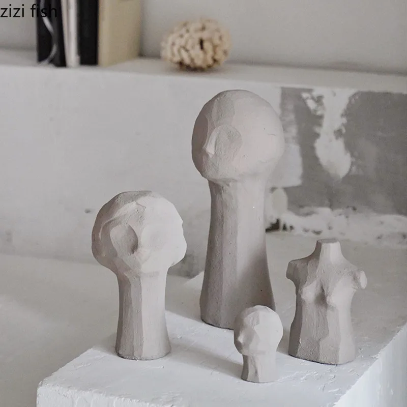 

Northern Europe White Camel Human Sculpture Plaster Statue Ornaments Cement Concrete Creative Crafts Home Desktop Decoration