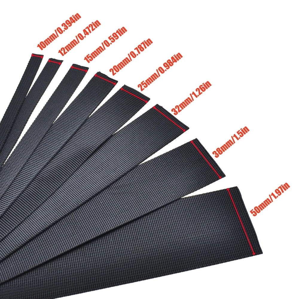 5 Yards 10-50mm Nylon Webbing Tape Backpack Strap Pet Collar Safety Belt Ribbon Band Bag Clothing DIY Sewing Accessories
