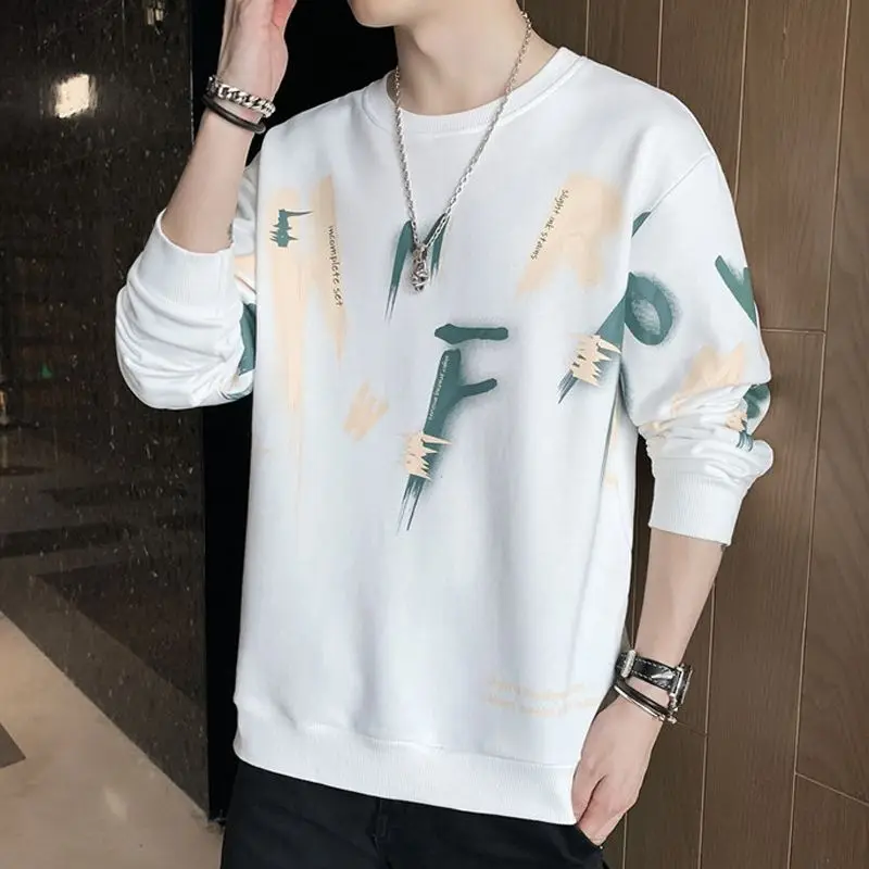 Fashion O-Neck Printed Letter Casual Sweatshirts Men's Clothing 2023 Autumn Winter Loose Korean Pullovers All-match Sweatshirts