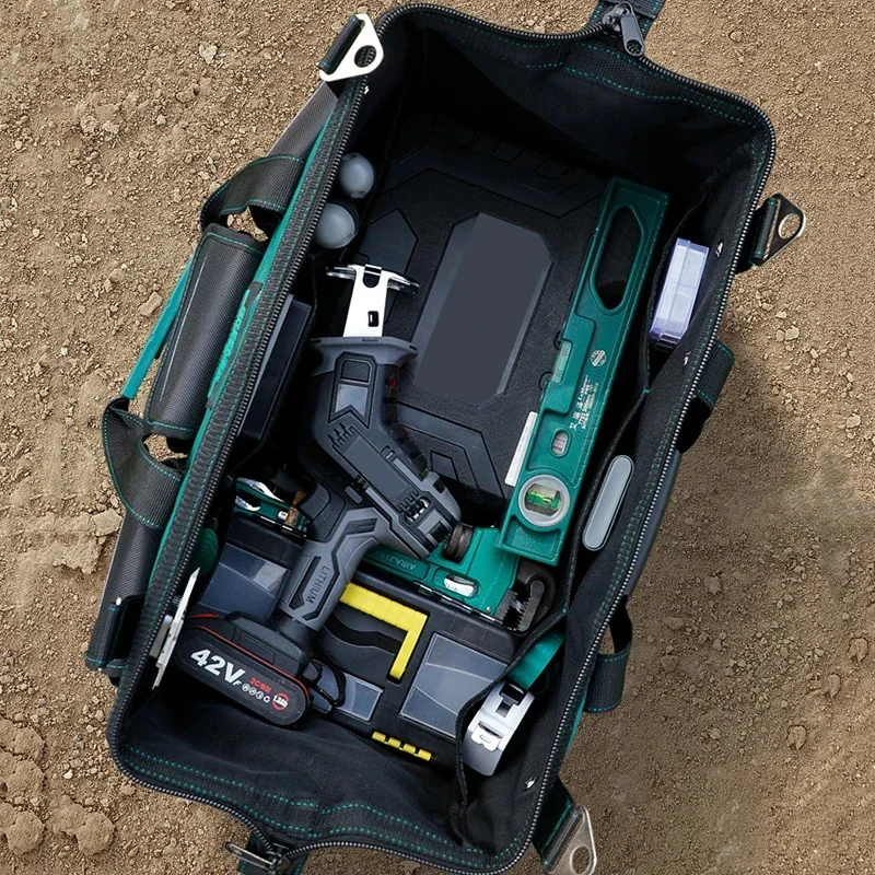 Upgrade 18in- 23inch Large Capacity Tool Bag Thickened Oxford Waterproofed Wear-Resistant Heighten Electrician Tool Storage Bag 2