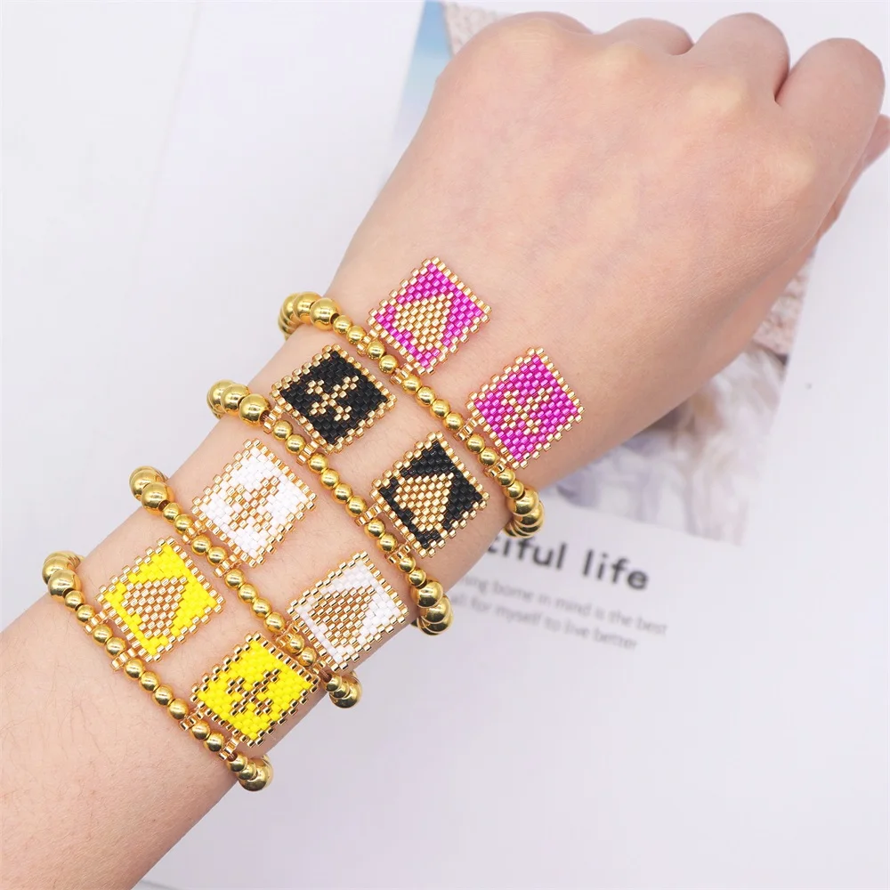 

ZHONGVI Cross Heart Bracelet Miyuki Beads Adjustable Rope Bangle Bracelets Handmade Copper Jewelry Boho Accessories Women Gift