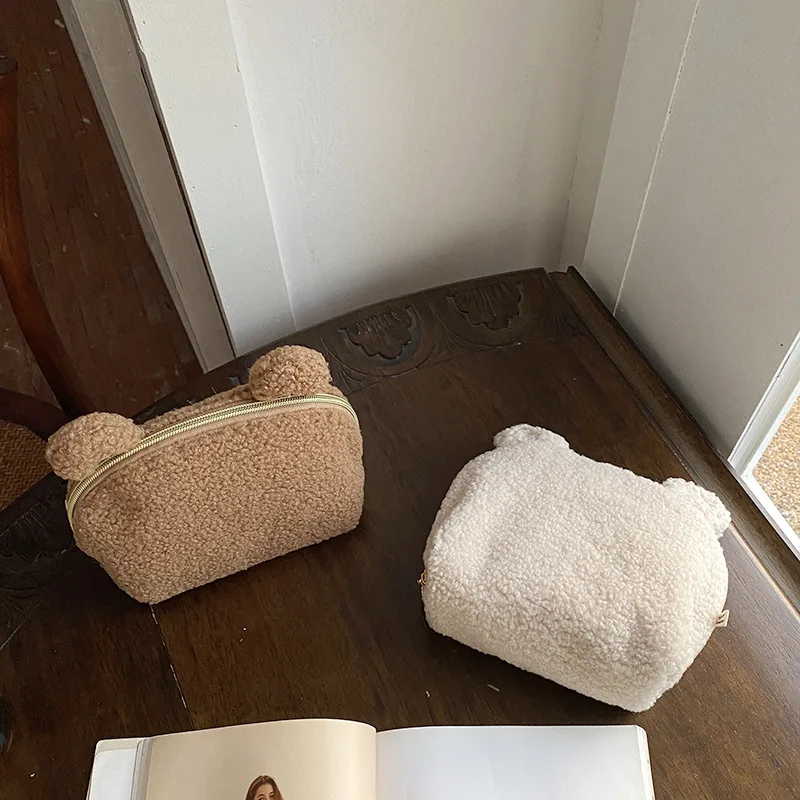 Cute Plush Mommy Bag Clutch Purse Handbags Portable Shell Storage Bag Women's Cosmetic Bag Travel Storage Bags 2