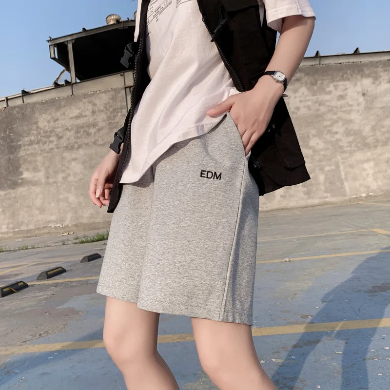 Summer Harajuku High Waist Women's Clothing Oversized Loose Casual Motion Knitting Embroidery Print Polyester Y2K Short Pants