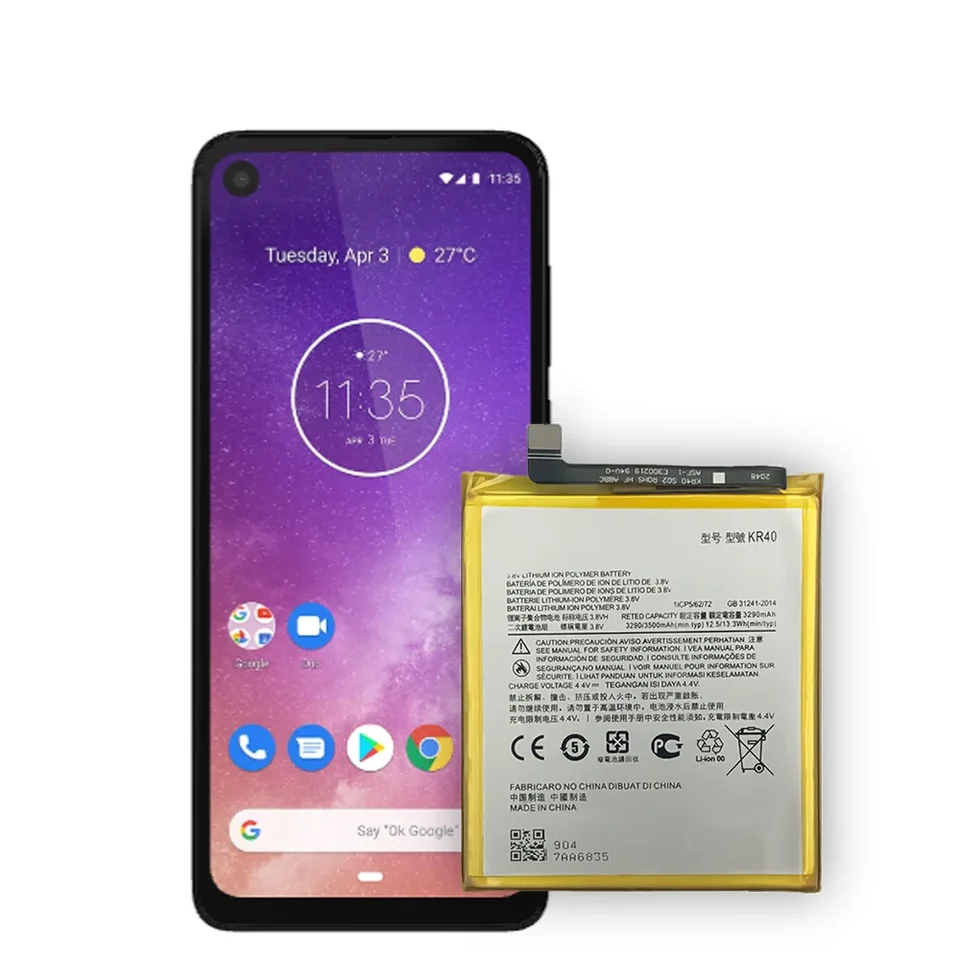KR40 Smartphone Battery For Motorola One Action, 3.8V, 3500mAh
