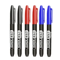 Vibrant Waterproof Permanent Marker Set - Black, Blue & Red for Art and School Supplies (6 Pcs Mix Color Set)