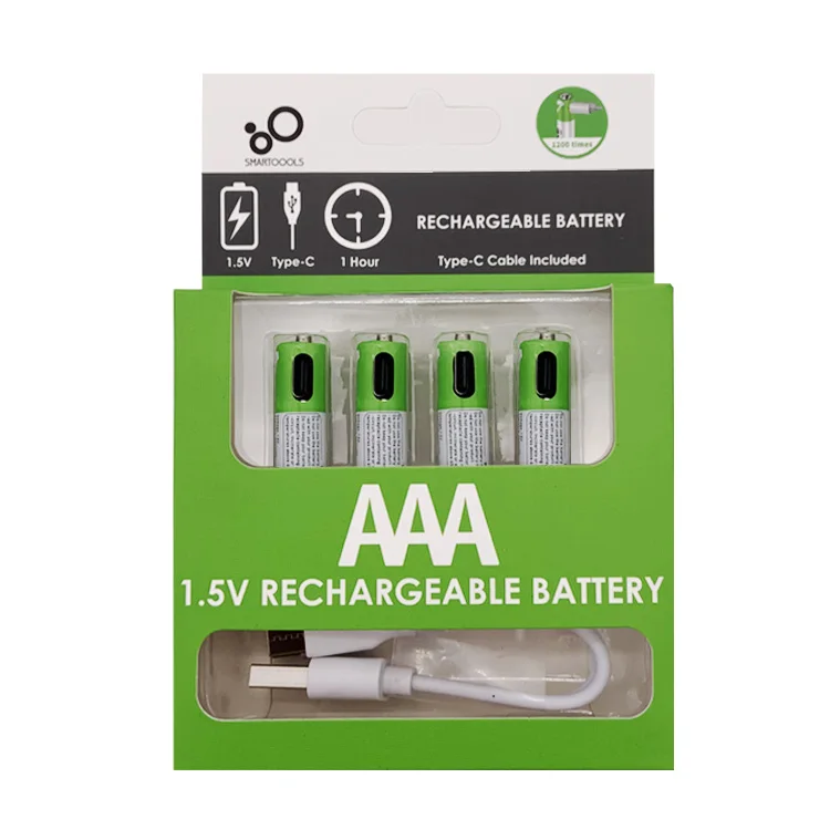 Logo Brand Customize Type-C Port Rechargeable AA AAA Batteries 1.5V 2 4 ...