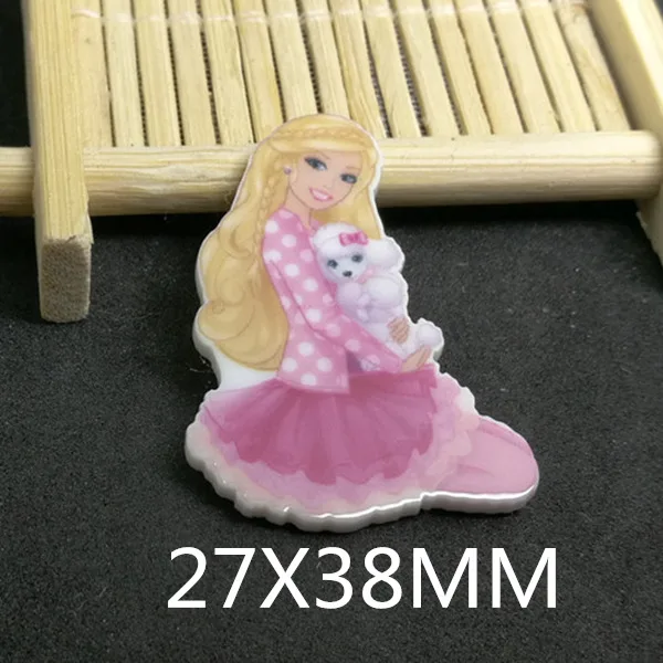 Cabochon de personnage de film Barbie en résine, planaire, à dos