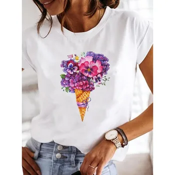 Women's Short-sleeved Explosive Insect Butterfly Dragonfly Print Round Neck T-shirt Women Clothes Oversized T Shirt Harajuku 2