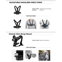 Accessories Kit Motorcycle Chest & Helmet Chin Strap for GoPro Hero 13 12 11 10 9 8 Insta360 SJCAM DJI Osmo Action Camera Phone 5