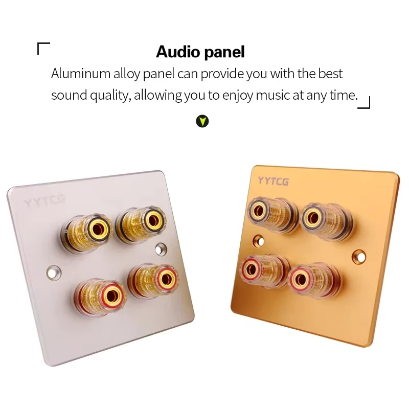 Premium Gold Binding Posts Wall Plate for Audio Speakers - No Soldering Required