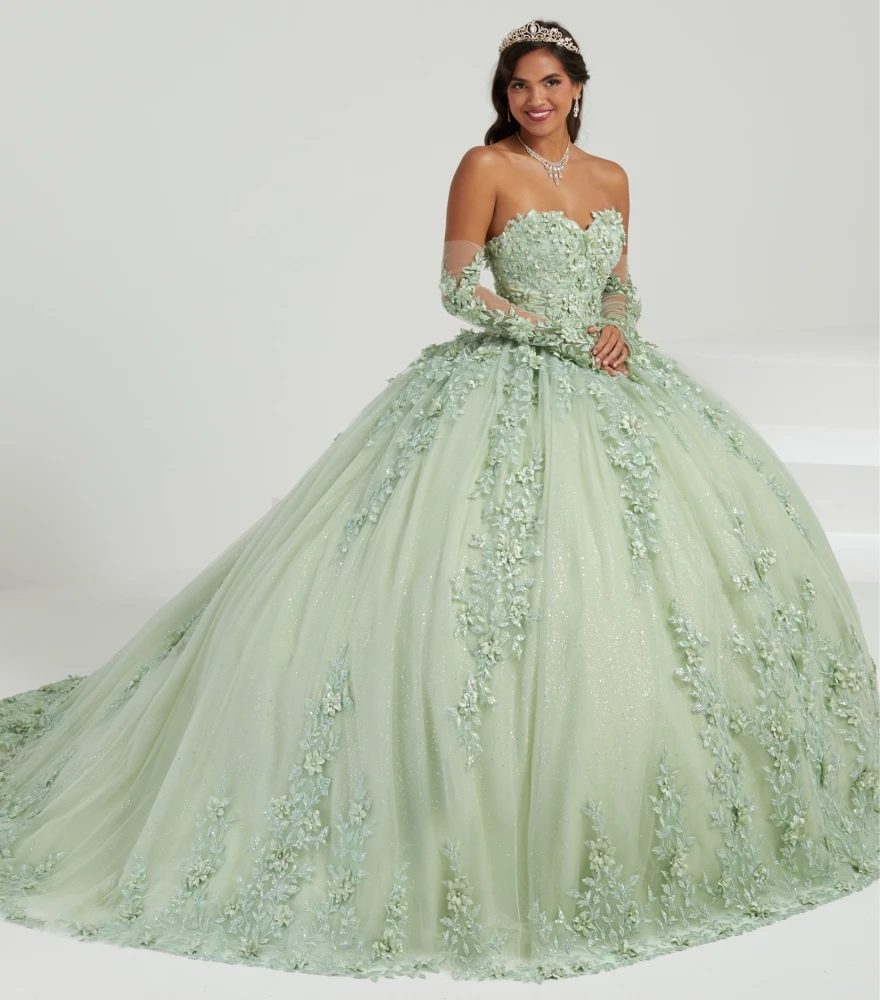 slim fit dress slacks Mint Green A Line Evening Dresses,3D Flowers Prom Dresses,Formal Occas –  Simplepromdress main image 0