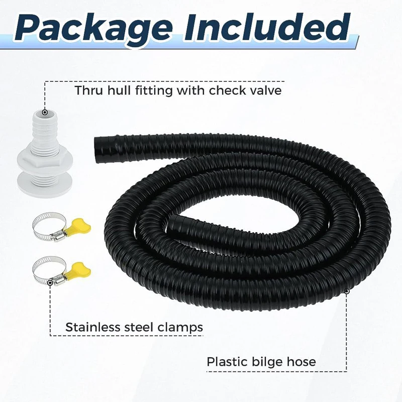 29MM Bilge Pump Seal Hose Apt-Get Install Bilge Pump Outlet pipe Pipeline Kit
