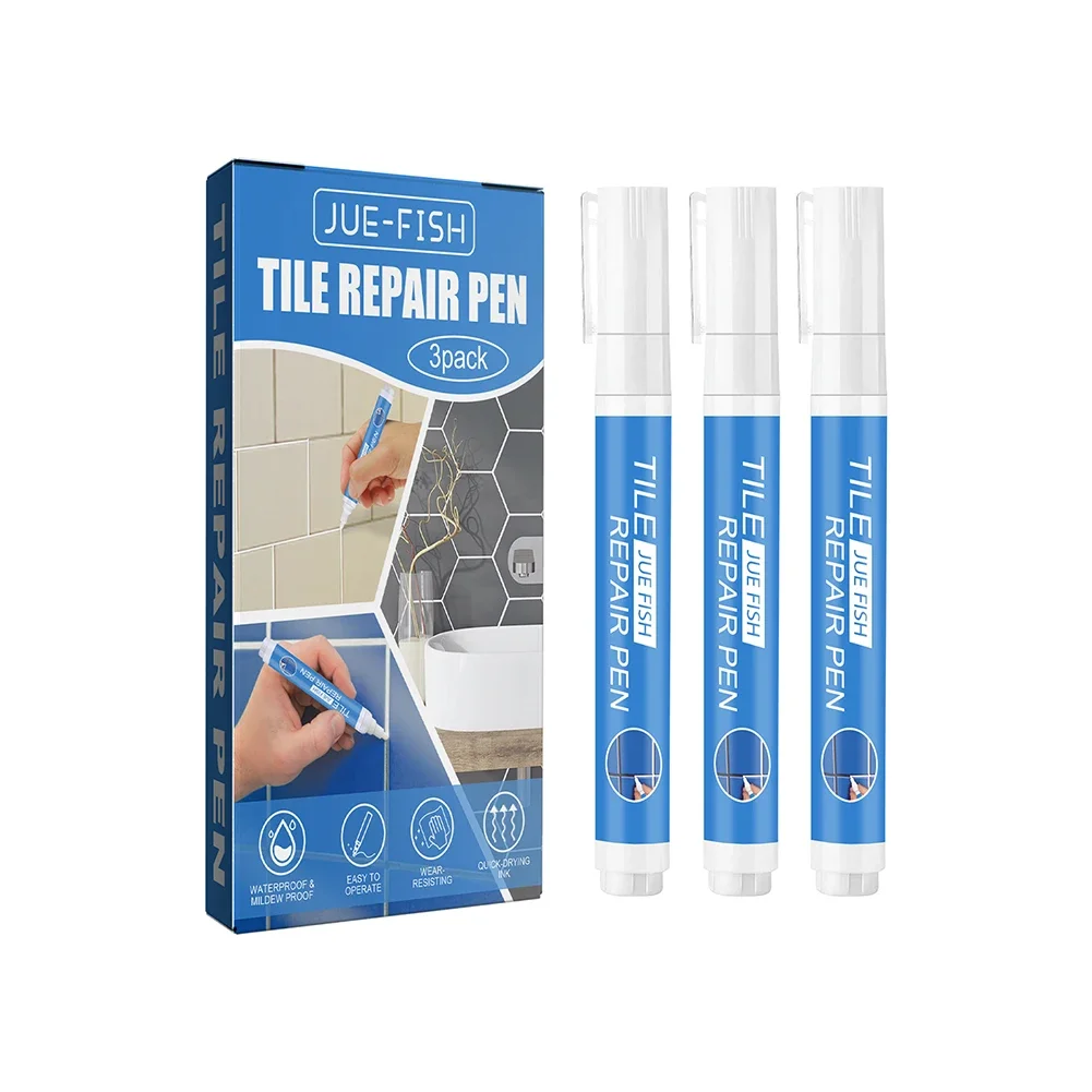 3-6PCS Wall Tile Marker Pen Waterproof White  Grout Restorer Gap Repair for Bathroom Floor Seam Paint Filling Construction Tools