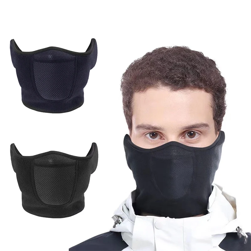 Winter Warm Half Face Mask Unisex Polar Fleece Windproof Cold Proof Ear Protection Breathable for Outdoor Running  Cycling Sport