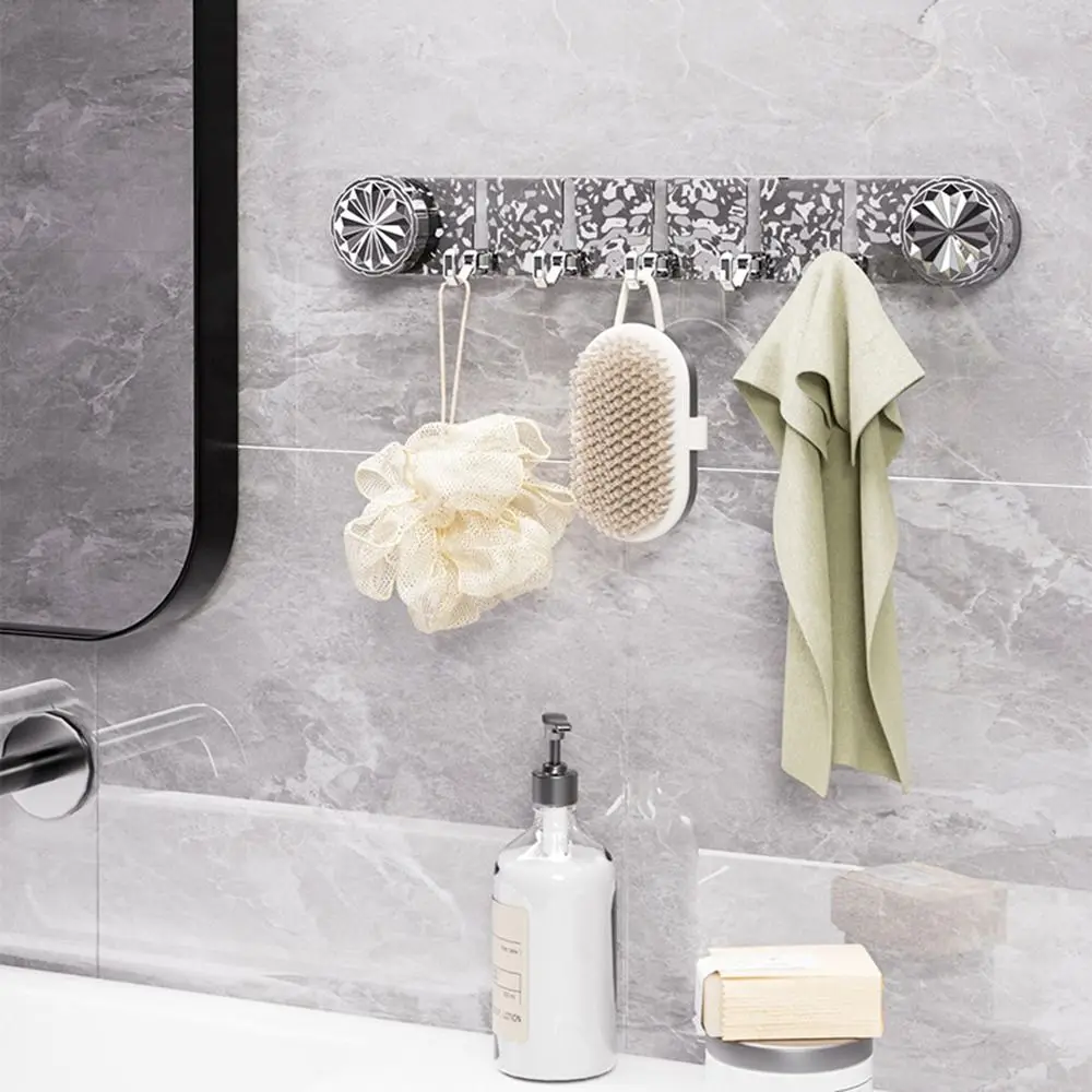 Hooks Rotating Suction Cup Hooks Hidden Design Punch-Free Wall Mounted Corrugated Row Hook Transparent Space-saving 5