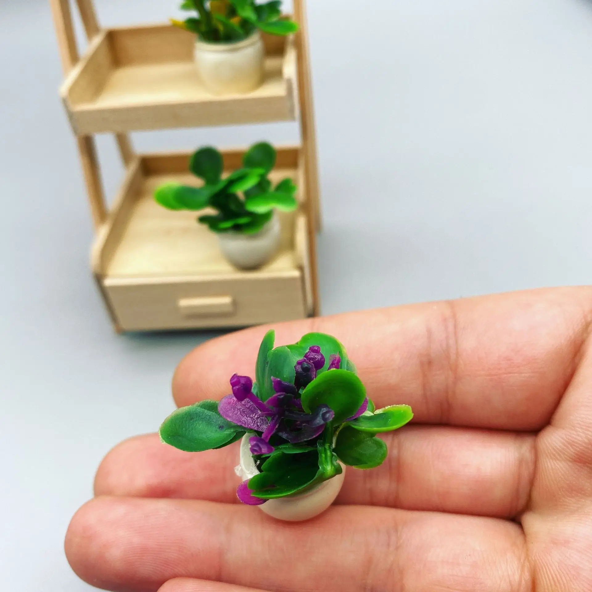 Furniture Potted Miniature Artificial Tiny Bonsai Model Mini Flowerpot Fake Succulent Plant Greenery Ornament Fairy Garden Gnome