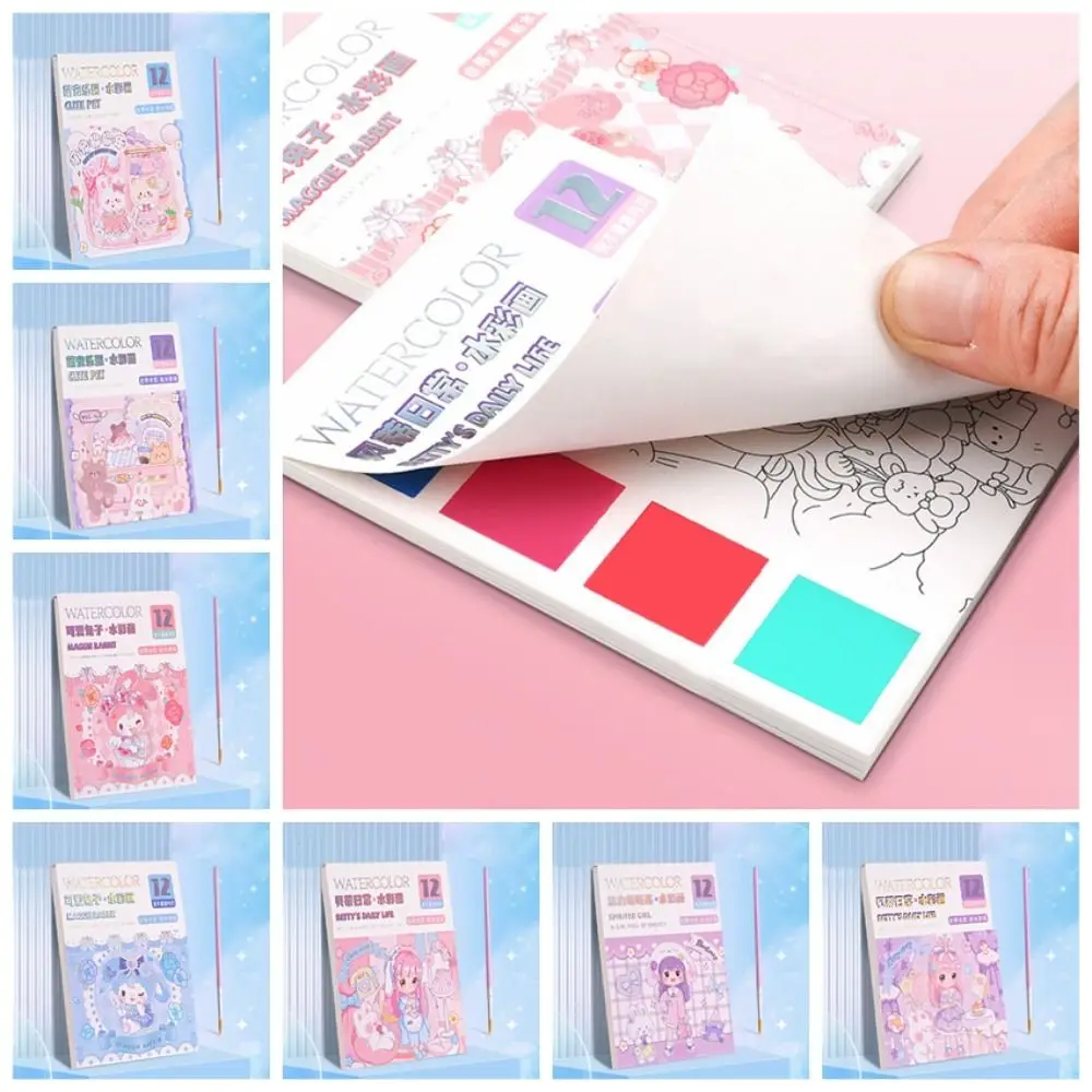 DIY Bookmarks Coloring Books With Paint and Brush Watercolor Paper Drawing Blank Doodle Book Graffiti Pocket