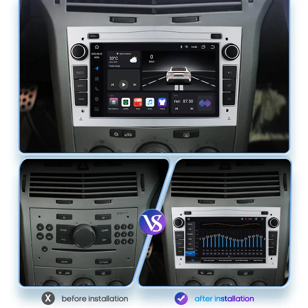 Android Multimedia Player for Opel Astra H 2004 Vectra Vauxhall Antara Zafira Corsa C D Vivaro Meriva Veda Carplay Car Radio EQ