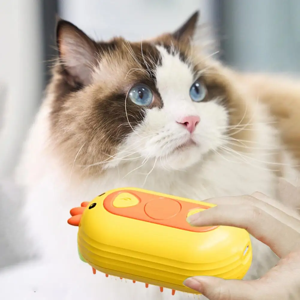 Pet Grooming Brush 3-in-1 Self-cleaning Pet Steam Brush for Shedding Cats Dogs Grooming Comb Hair Removal Tool Long for Cats