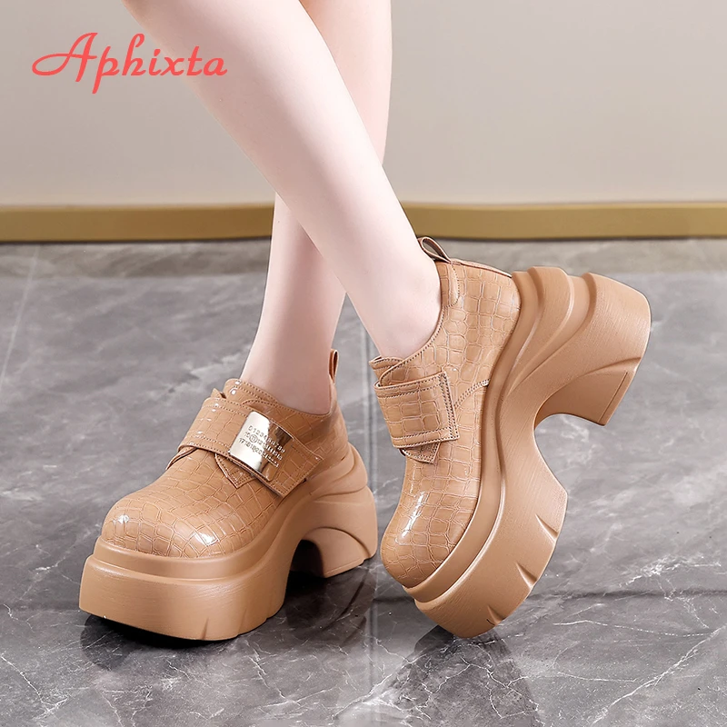 Aphixta Suede Upper Fringe Dec Women Ankle Boots 10cm High Heels Platform Woman Shoes Chunky Heel Lace Up Fashion Ladies Shoes