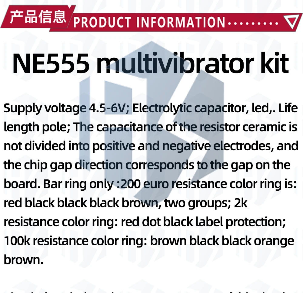 555 Multi-Harmonischer Oszillator-Bausatz NE555 Nicht-Statischer Schaltkreis Doppelte Blitzlampe Elektronische Fertigungsteile – Detail 1