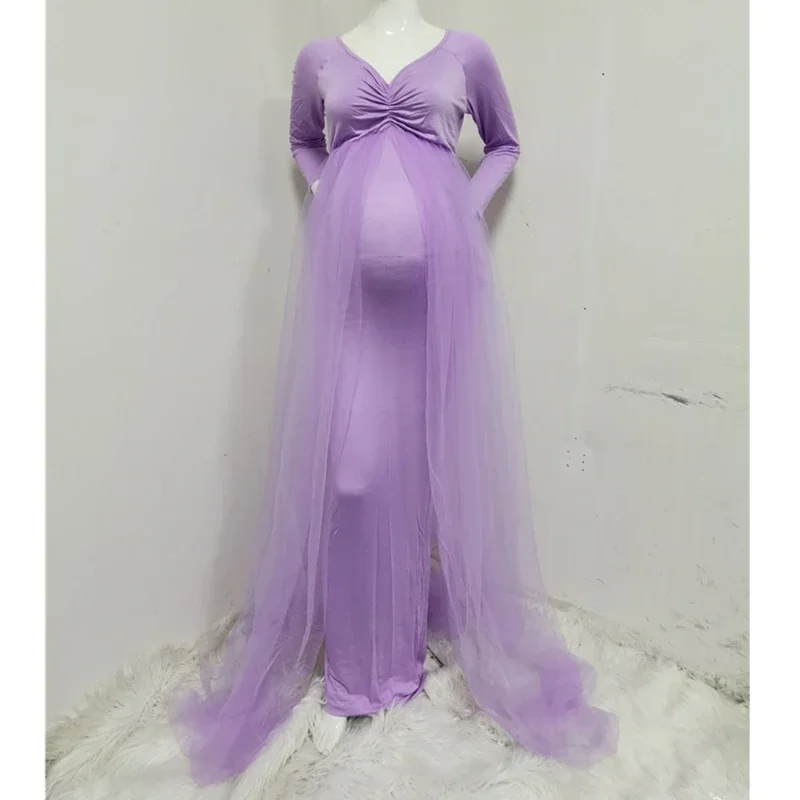

Stretchy Long Lace Maternity Dress Pregnant Women Photography Costume Maxi Dress Pregnancy Shower Party Photo Gown