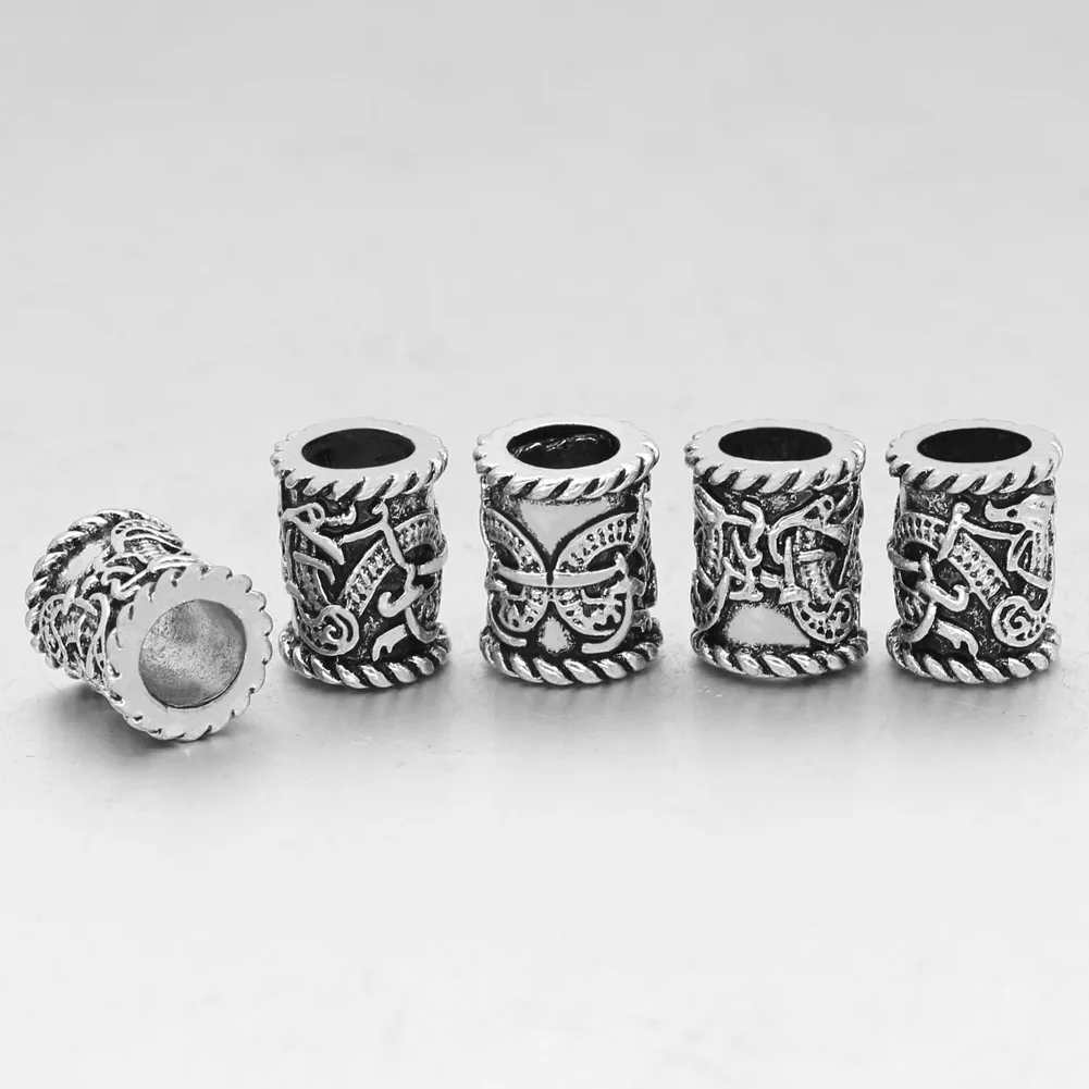 5pcs Vking Dragon Hair Beads For Braids Beard Slavic Veles Vikings Accessories Bead Charms Diy For Bracelets Jewelry Making