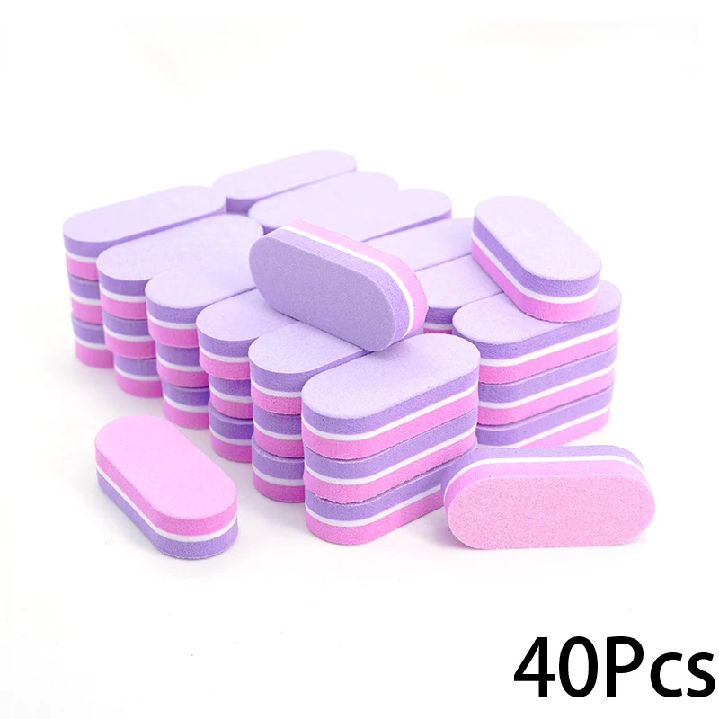 10/20/40Pcs Mini Nail Sponge File Buffer Block Gel Accessories