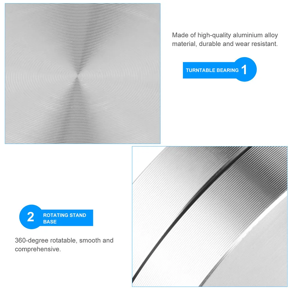 알루미늄 합금 턴테이블 베어링 360 회전 가능 내구성 내마모성 케이크 베이킹 트레이 장식 스탠드 다기능 TV 모니터