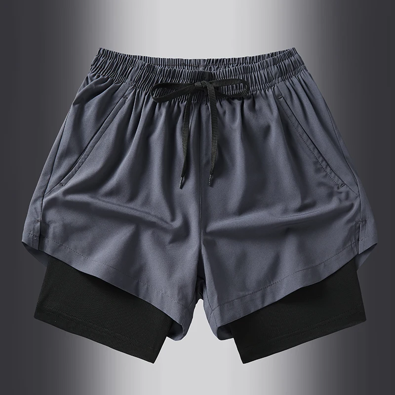 2024 Summer Men's Sports Running Quick Dry Short PantsComfortable Training Fitness Basketball Athletic 2 In 1 Shorts Ropa Hombre