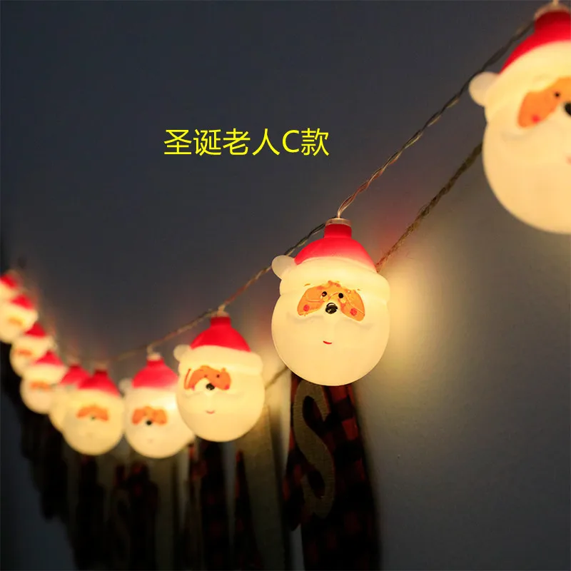 thumbnail image 1 of Cadena de luces decorativas navideñas con forma de Papá Noel, bola, muñeco de nieve, alce, luz de noche LED, decoración para árbol de Navidad, 1 of 5