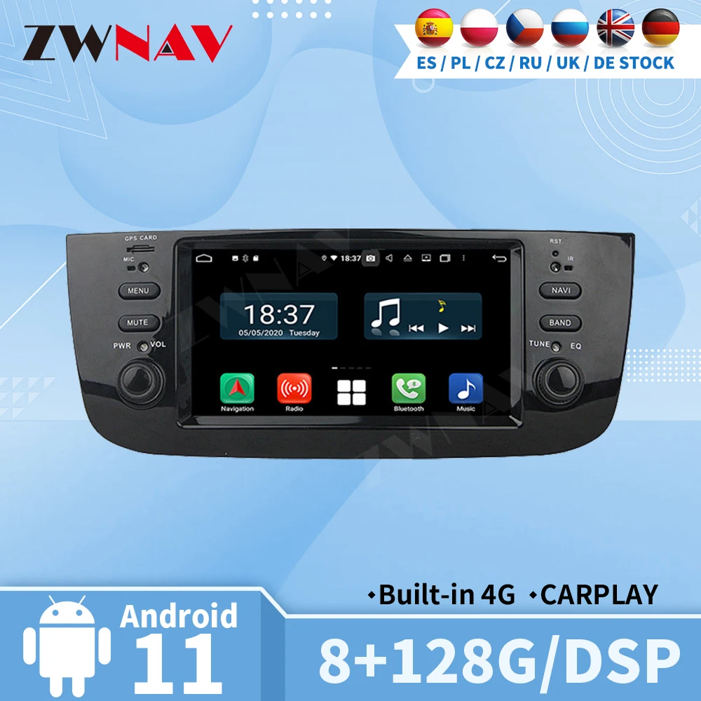 Per Fiat Punto 2009 + Per Fiat Linea 2012 + Autoradio Android Carplay 2 Din Schermo Automobilistico Multimediale Auto Gps Audio Stereo